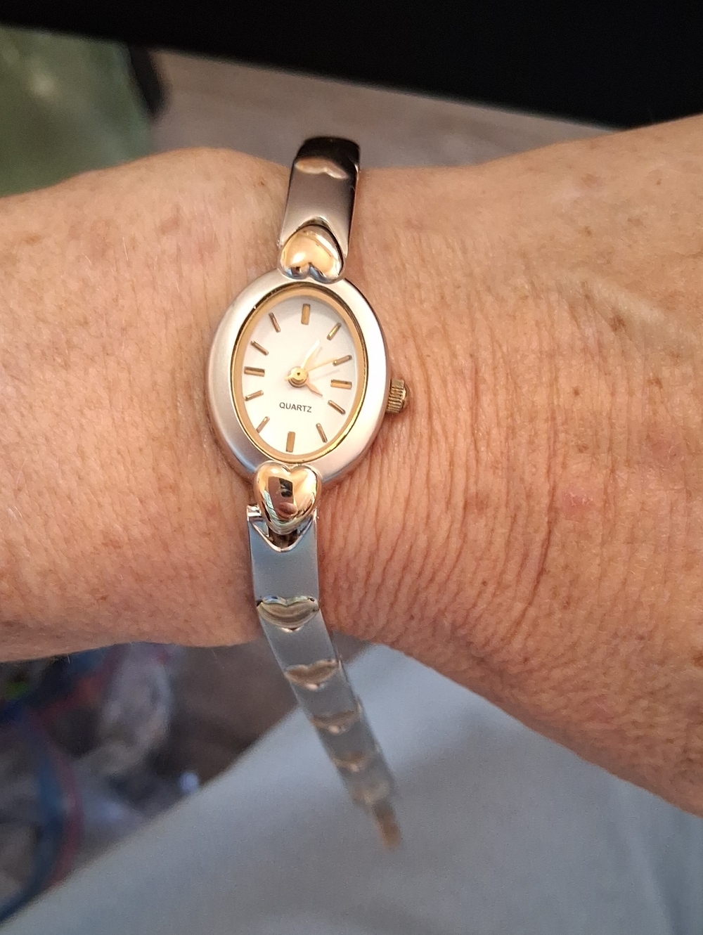 Two-Tone Gold & Silver Women's Quartz Bracelet Watch
